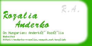 rozalia anderko business card